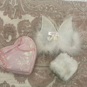 American Girl angel costume wings and arm band + heart backpack